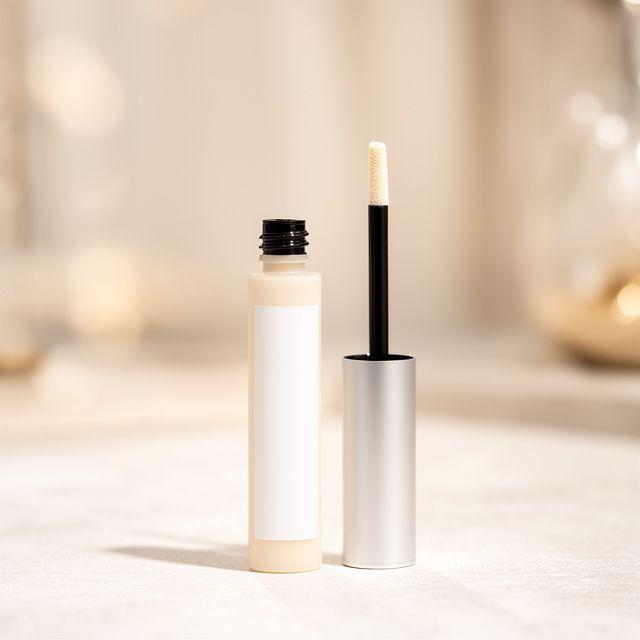 Wimpernserum mit schmalem Applikator auf einer hellen Ablage in Zürichs ruhigem Salonambiente