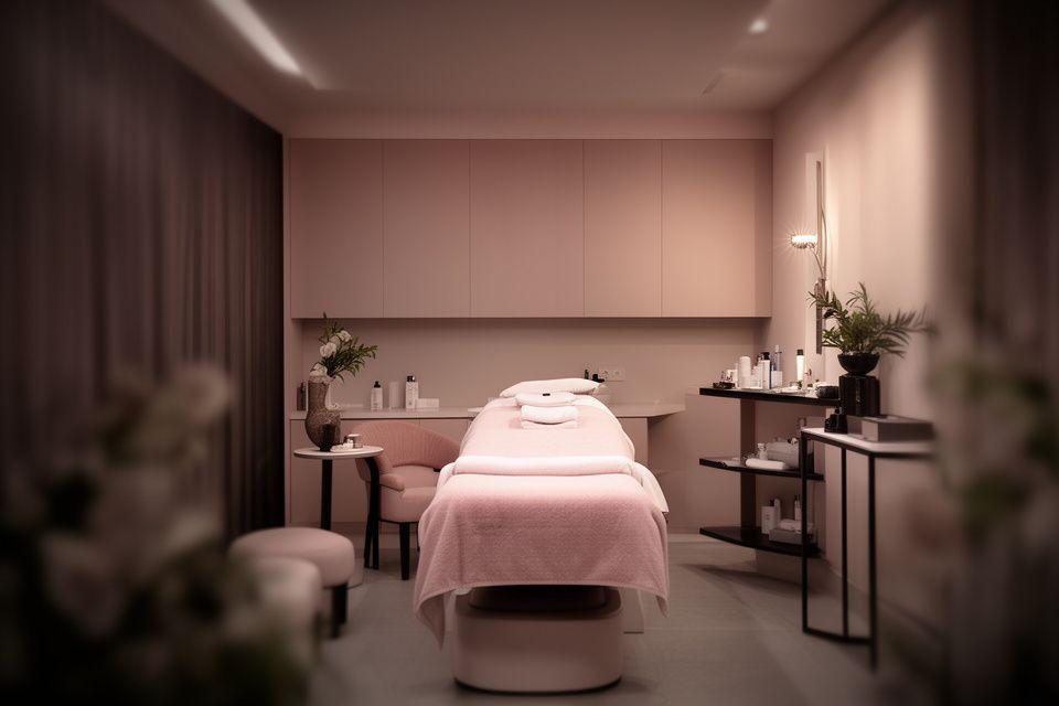 Elegante Beauty-Lounge in Zürich mit beruhigtem Licht und gepflegtem Behandlungsplatz