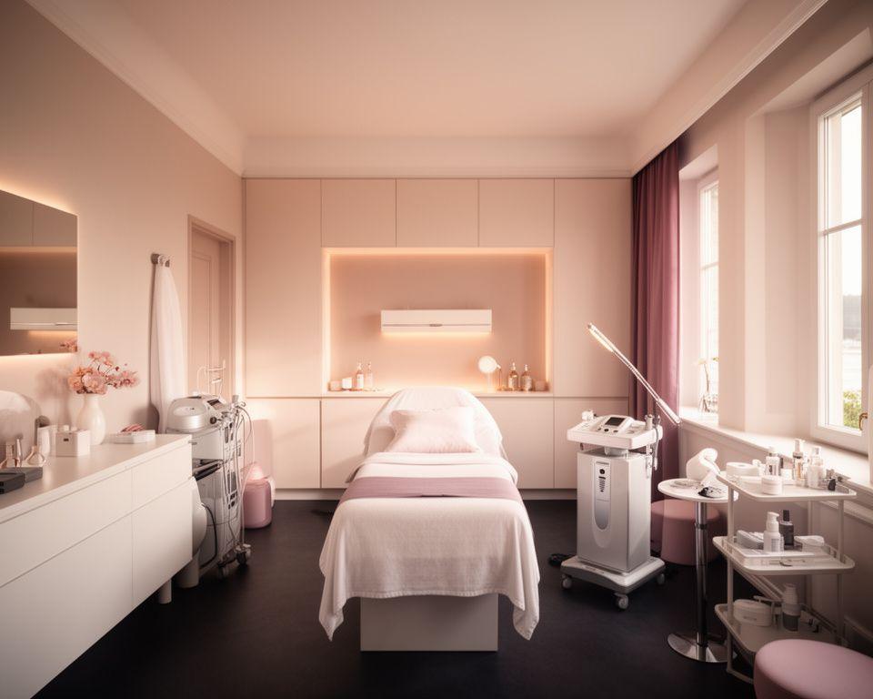 Elegantes Studiointerieur von Silk Road Lashes an der Seestrasse in Zürich mit sanfter Beleuchtung und gepflegten Beauty-Arbeitsplätzen